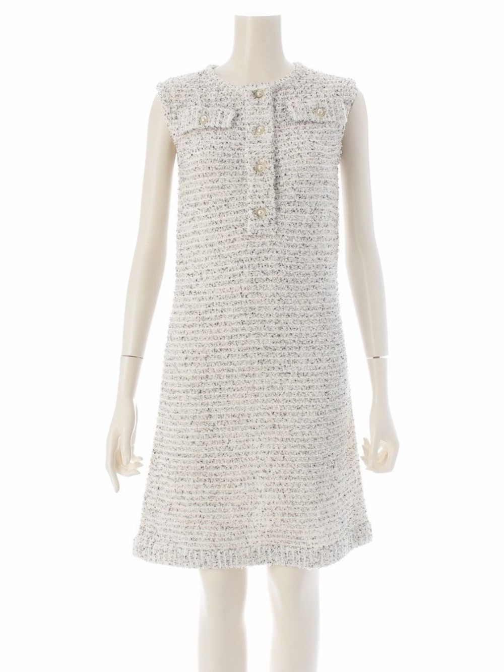 CHANEL Seoul CC Buttons Lesage Tweed Dress / Size EU36